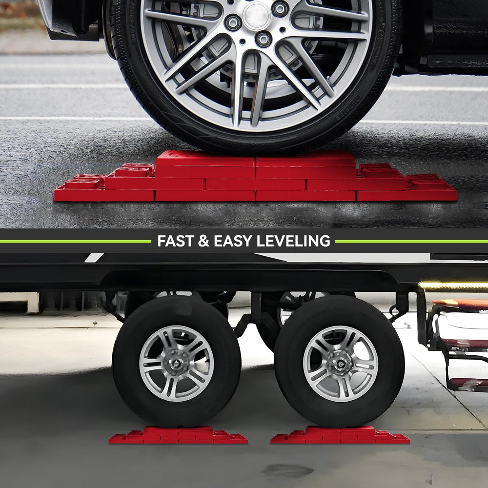 RVMATE detail of top pad and standard block showing height options and grip
