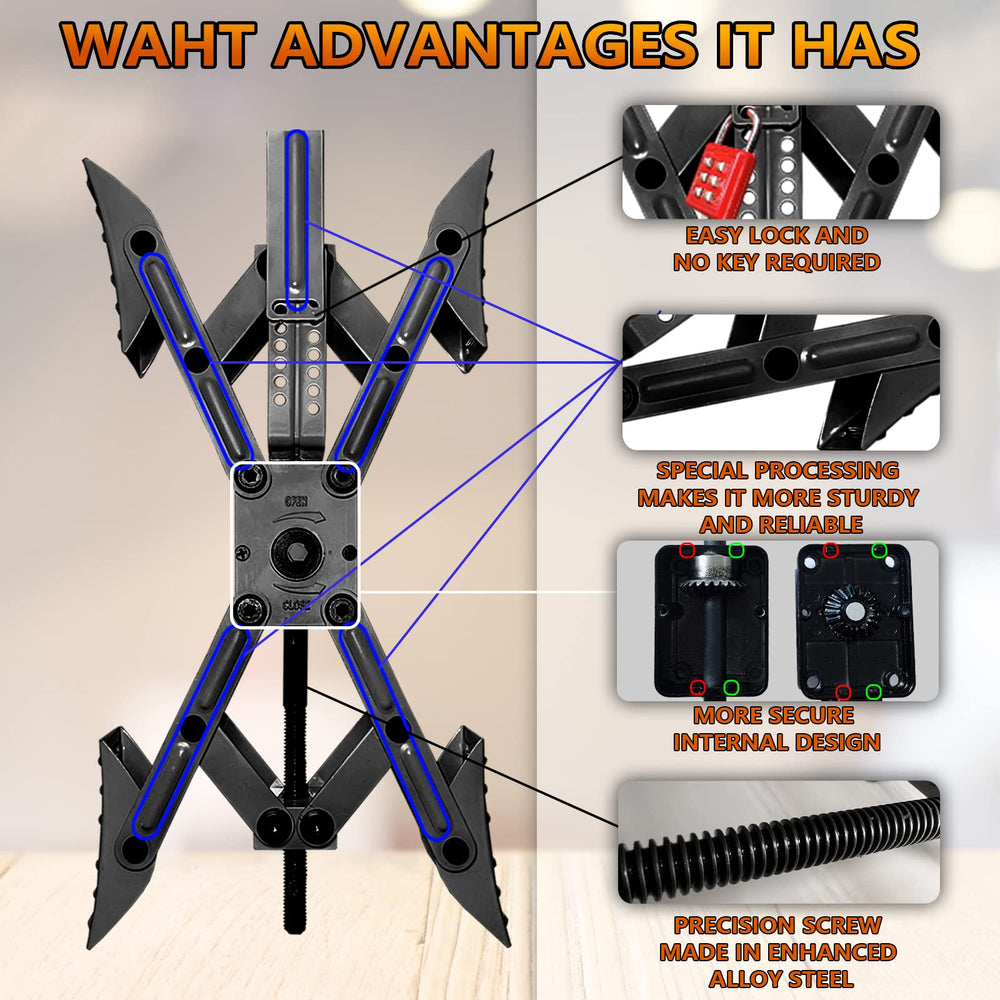 RVPNR laid-out tools including drill bit, hex socket, handle and password locks for fast installation