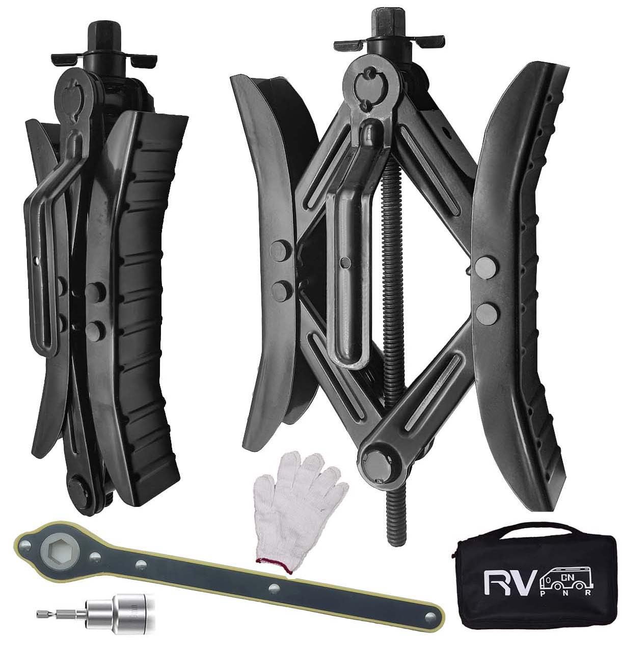 RVPNR front view of wheel chocks showing durable build and easy placement