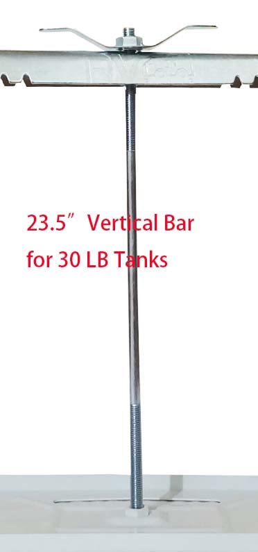 RVPNR rod installed in RV dual tank mount demonstrating secure tank hold