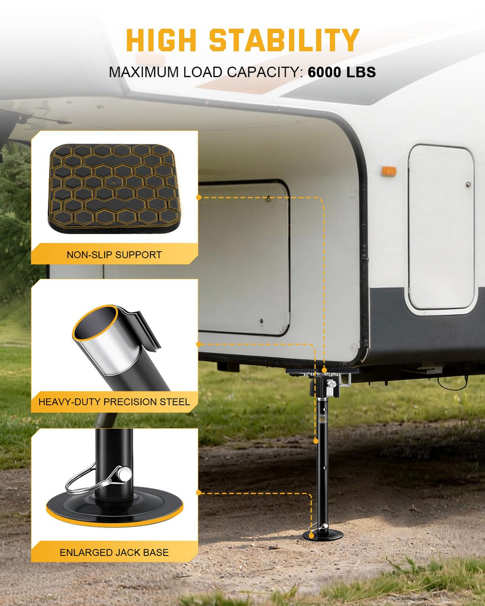 RVshark close-up of galvanized inner tube highlighting corrosion resistance benefit