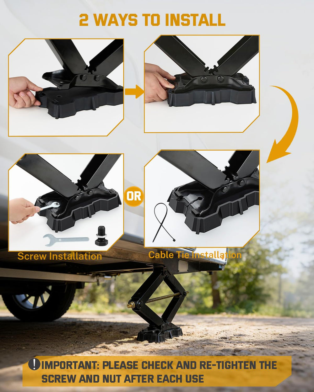 RVshark four-pack stacked illustrating easy storage and portability
