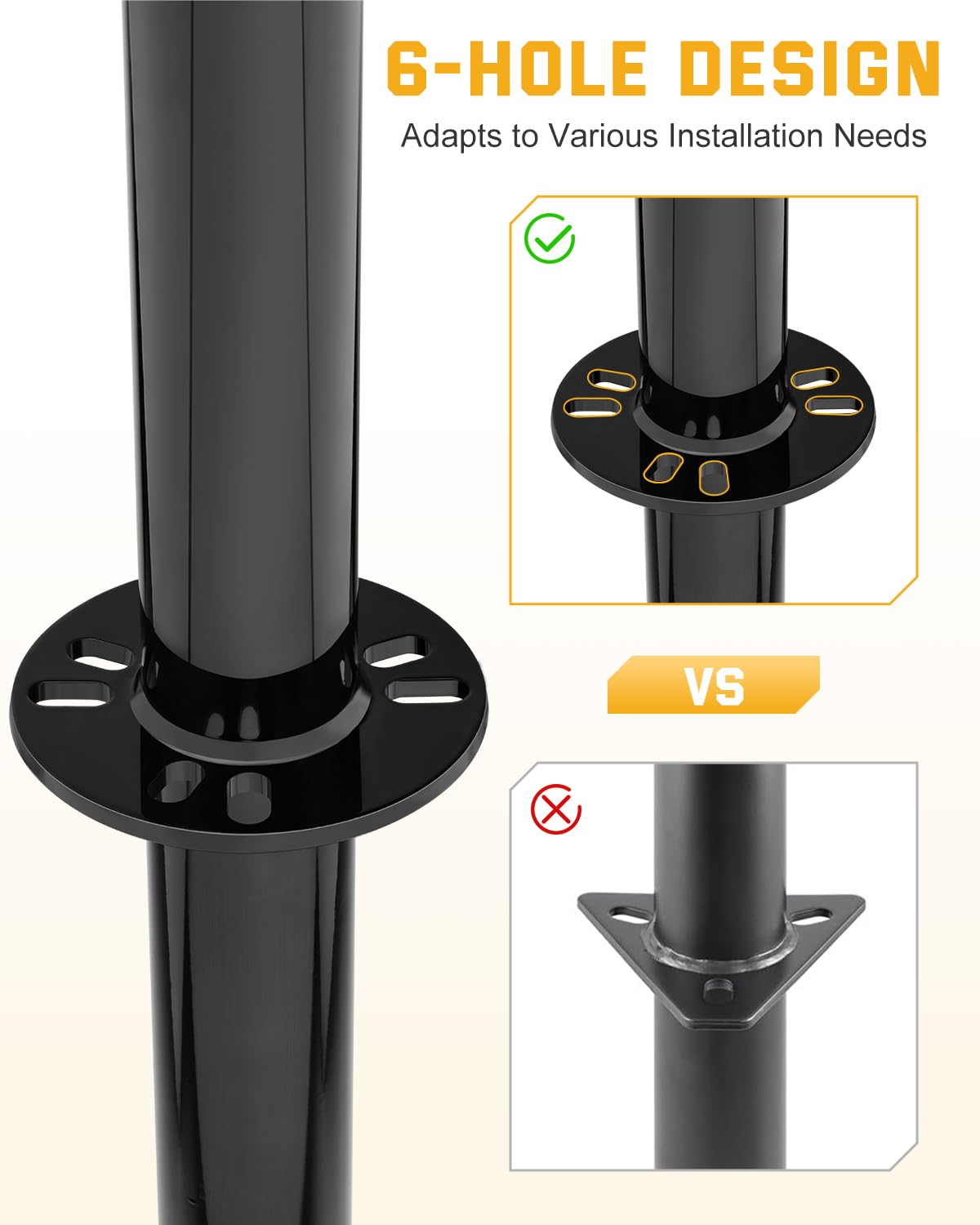 RVSHARK height adjustment scale showing 11.4–37.2 inch range for versatile fit
