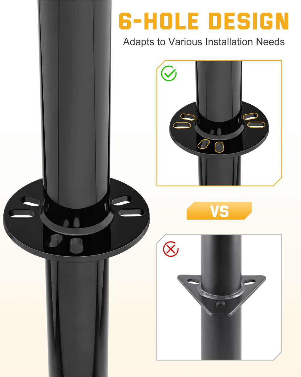 RVSHARK height adjustment scale showing 11.4–37.2 inch range for versatile fit