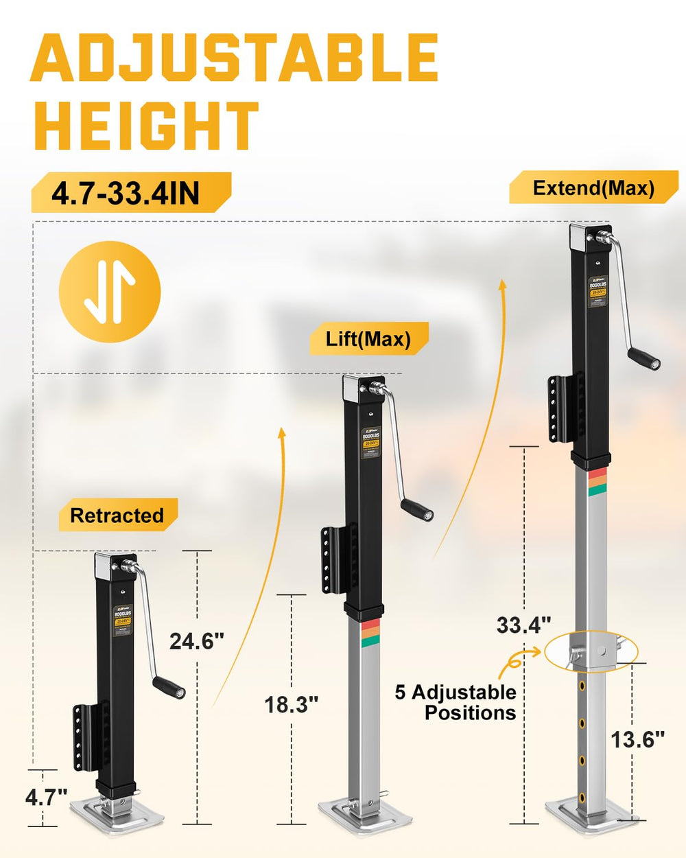 RVshark green-yellow-red height indicator preventing over-extension for safety