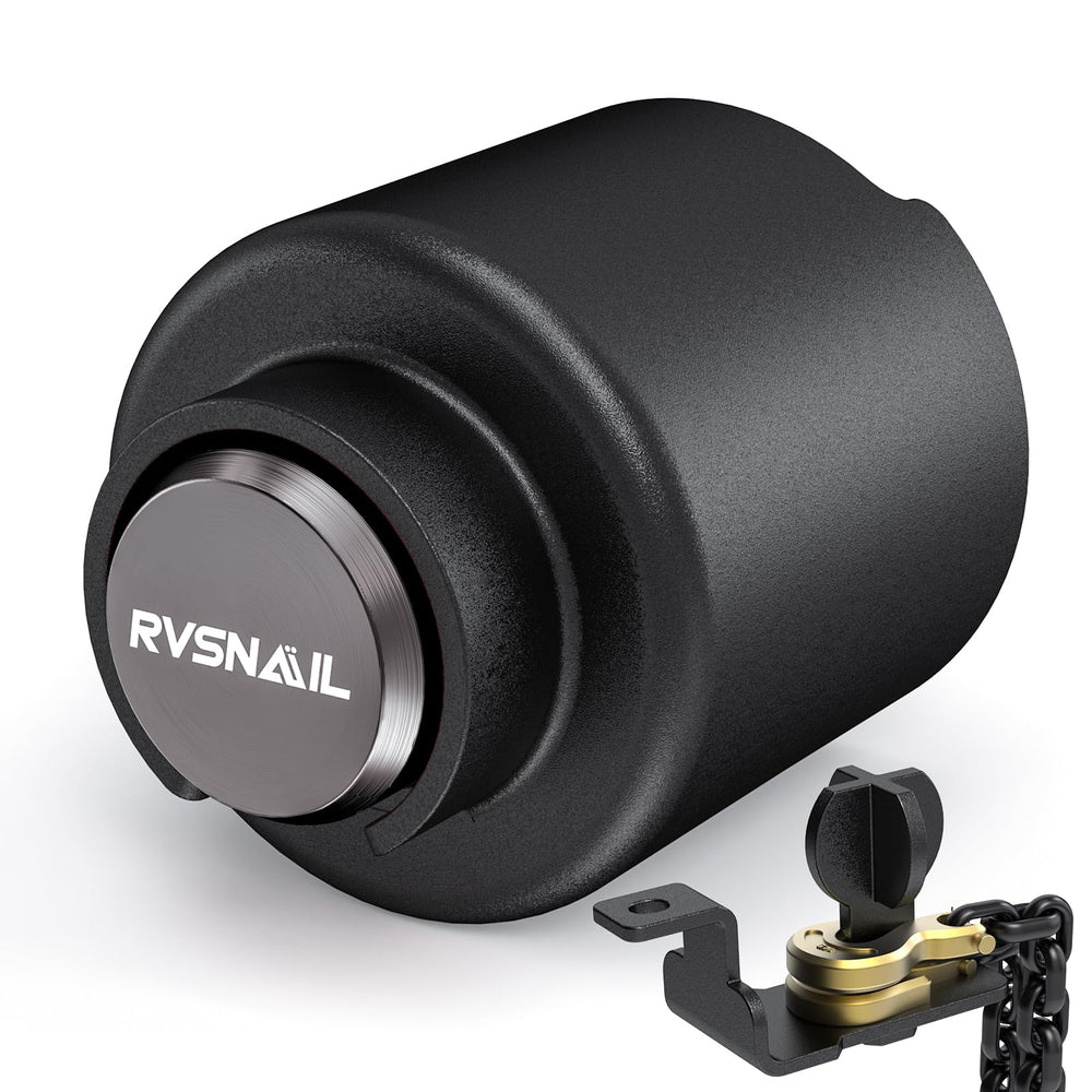 RVSNAIL front view locked on coupler showing secure anti-theft protection