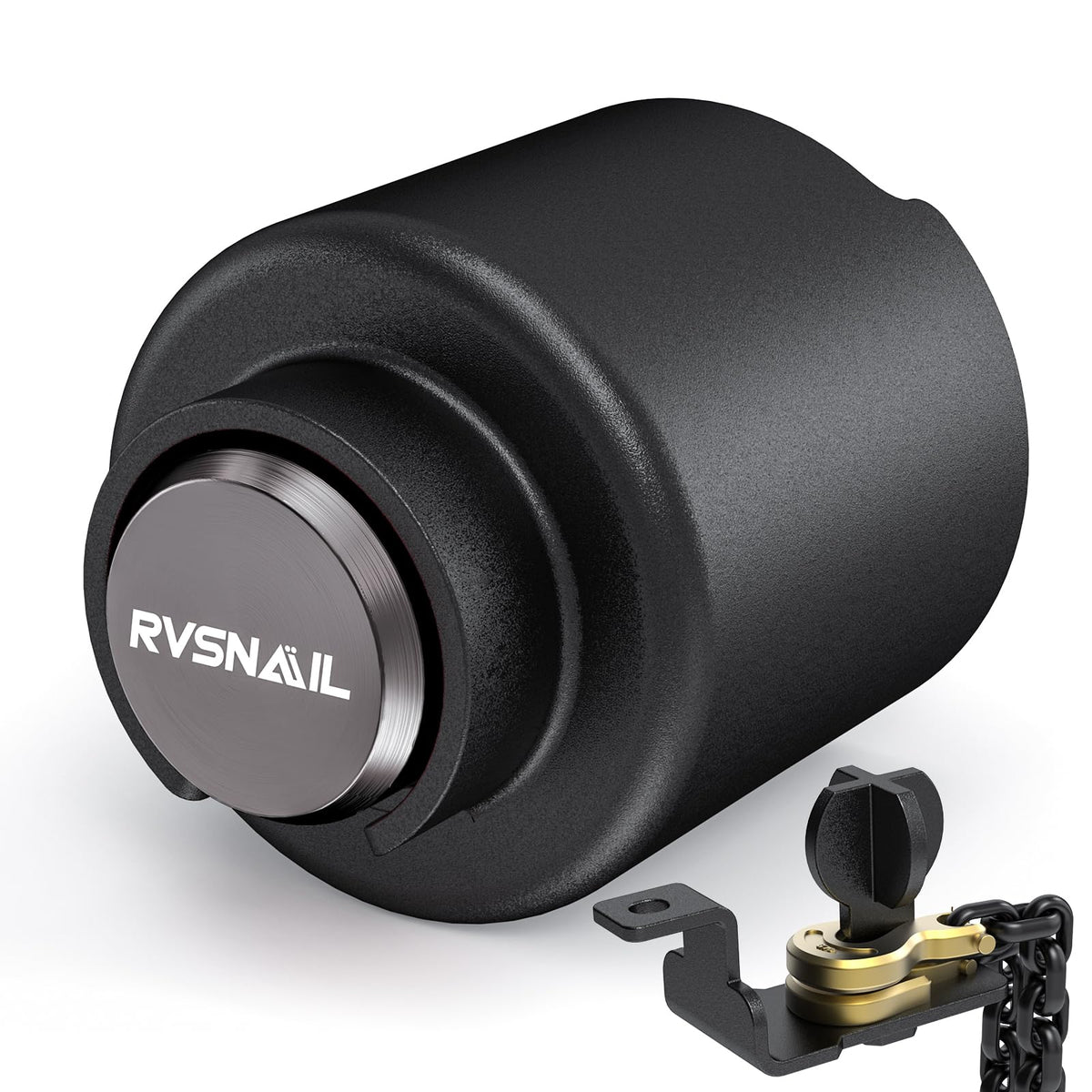 RVSNAIL front view locked on coupler showing secure anti-theft protection