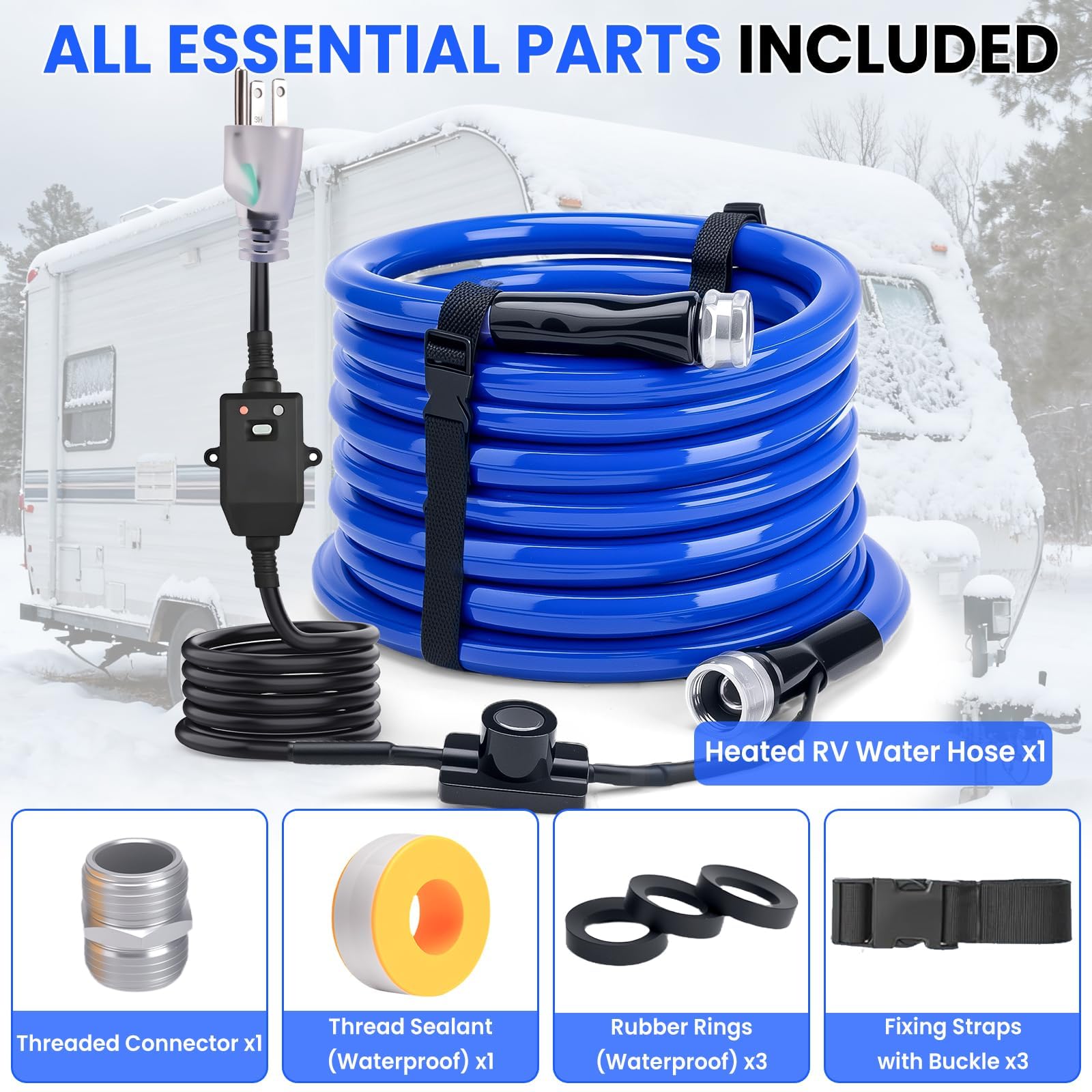 RVSNAIL hose neatly coiled with straps for compact storage