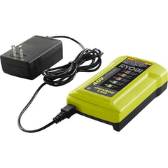 RYOBI OP404 close-up of indicator LEDs and label, clear status feedback benefit