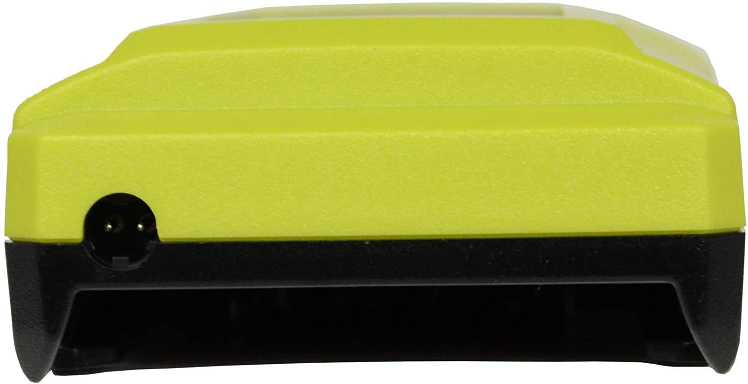 RYOBI OP404 in use charging a 40V battery on a workbench, keeps tools ready
