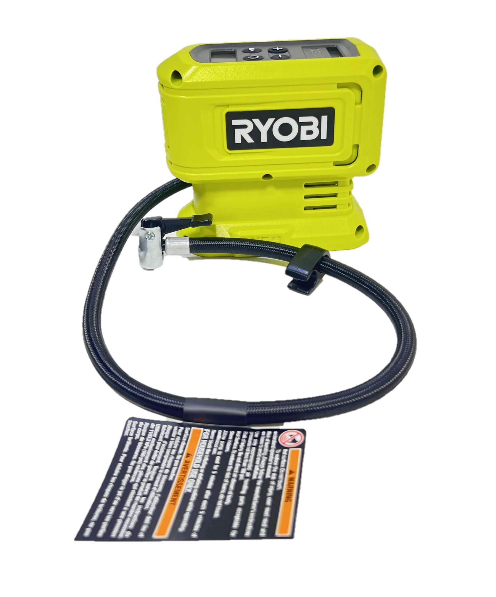 RYOBI digital gauge displaying PSI for accurate pressure readings