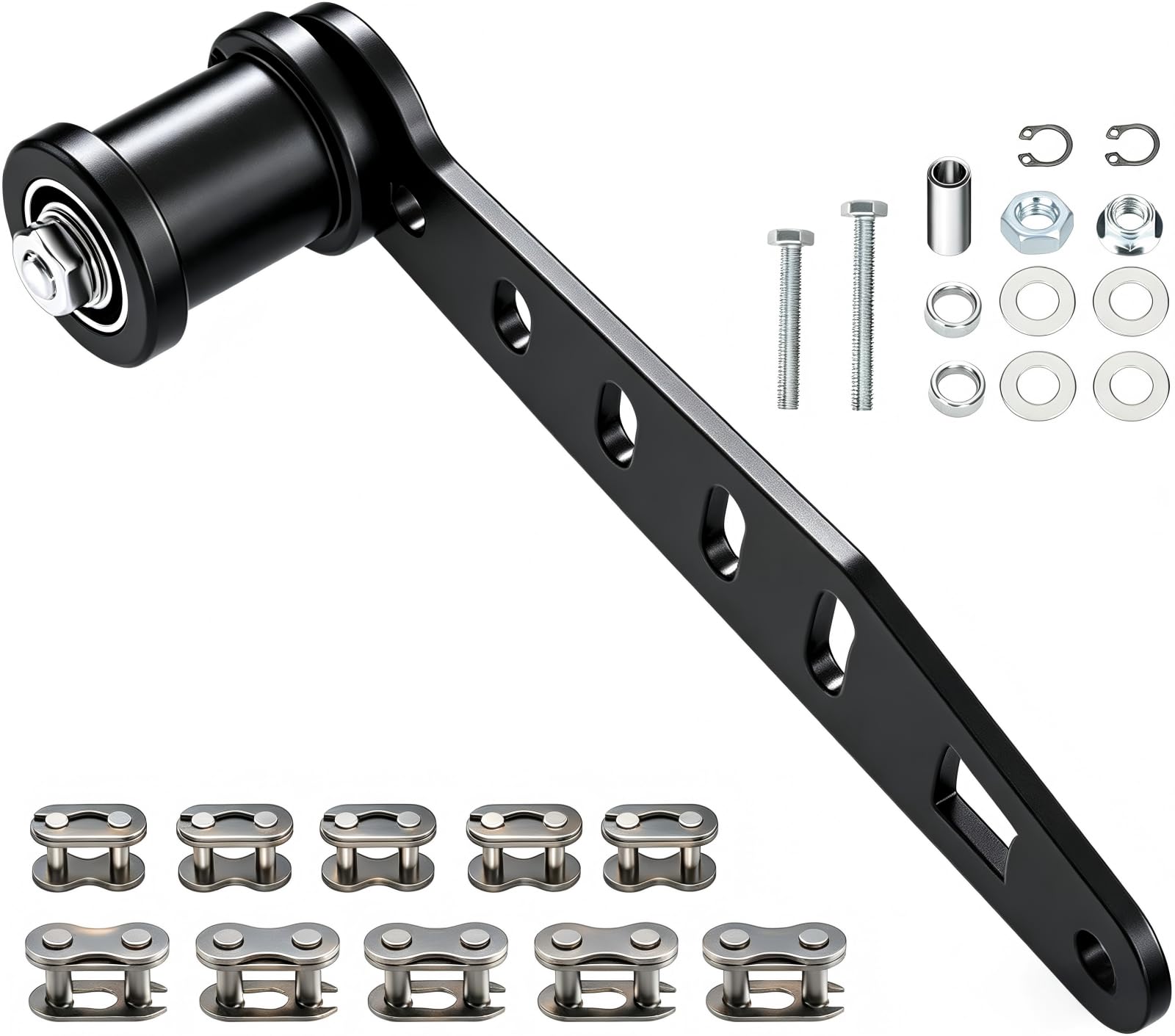 RZEOZU front assembly tensioner showing flush fit and secure chain guidance
