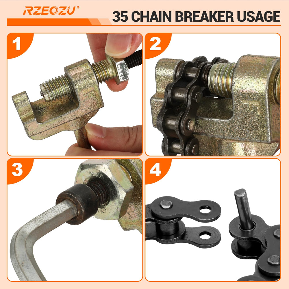 RZEOZU chain laid beside ruler showing 140 links for flexible length adjustment