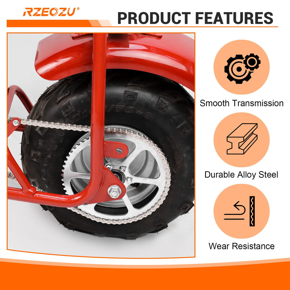 RZEOZU chain engaged with sprocket showing correct meshing and reduced wear