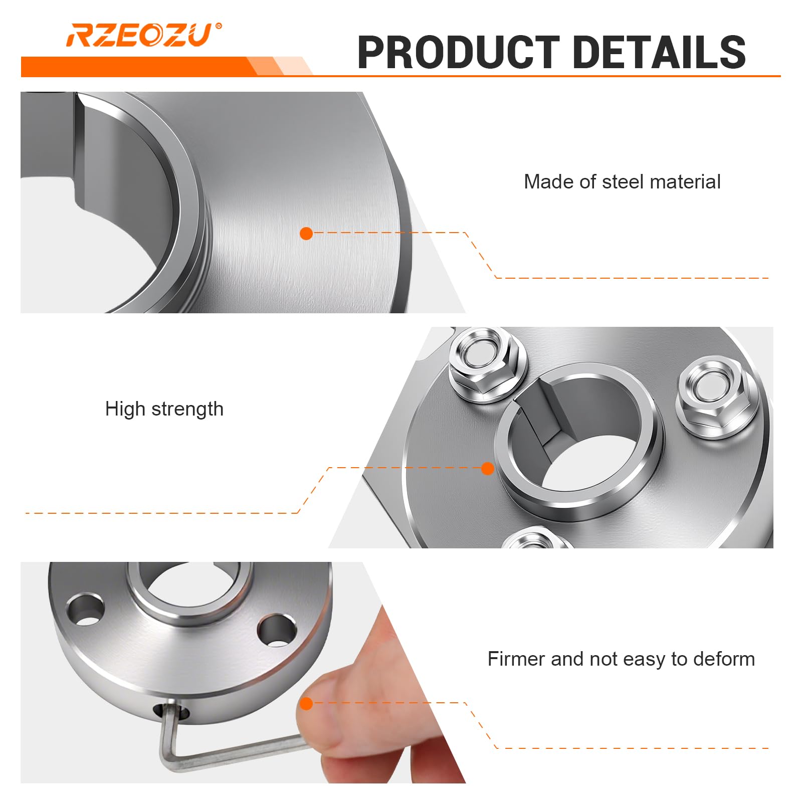 RZEOZU metal texture and weld finish closeup illustrating rugged construction