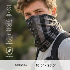 S A face covering on angler shielding neck and lower face from sun and spray