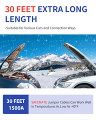 SAFEMATE cables stretched showing full 30 ft reach for easy access