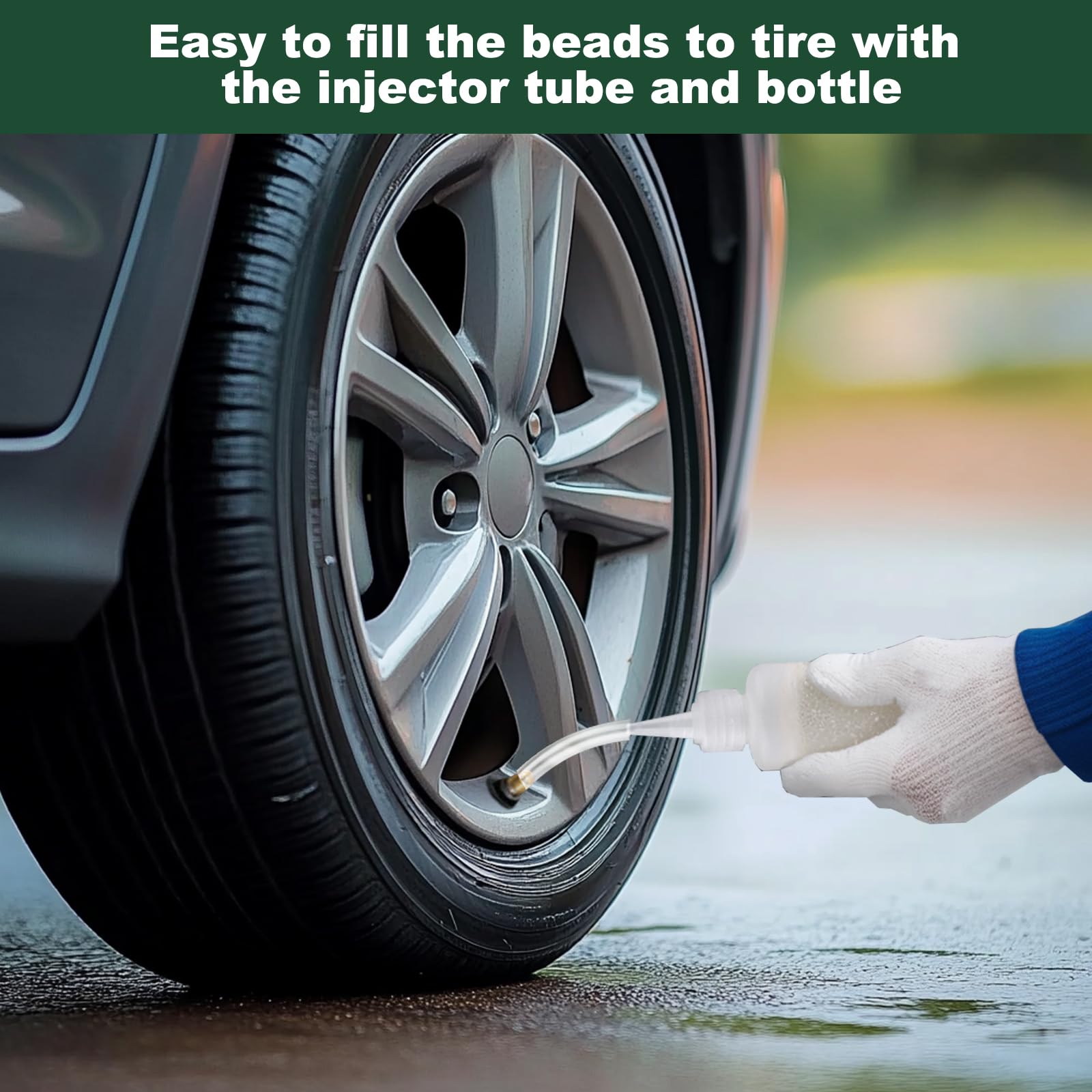 Safetect beads installed in tire with vehicle driving demonstrating reduced vibration