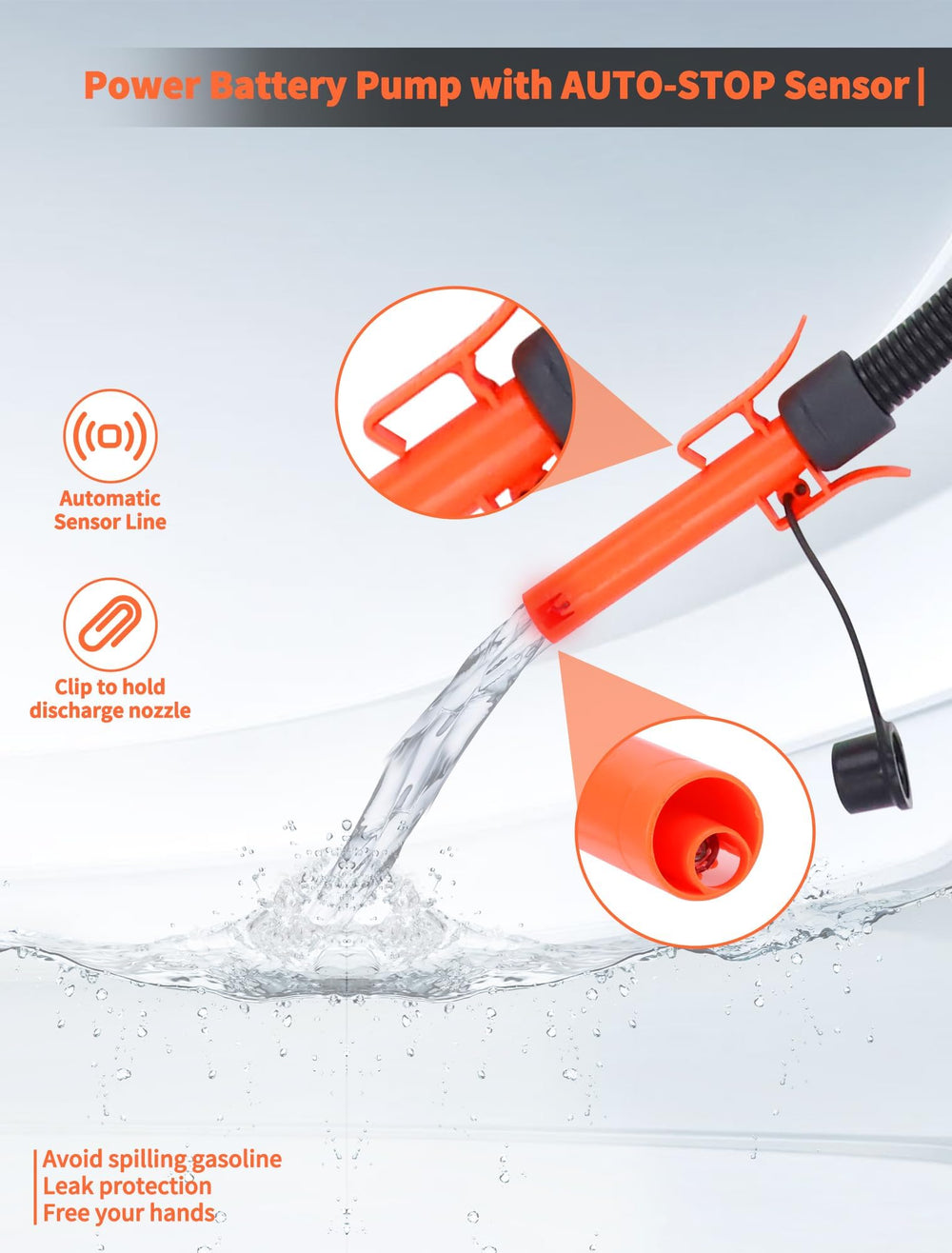 Safetect telescoping suction tube detail adjusting to fit shallow and tall cans