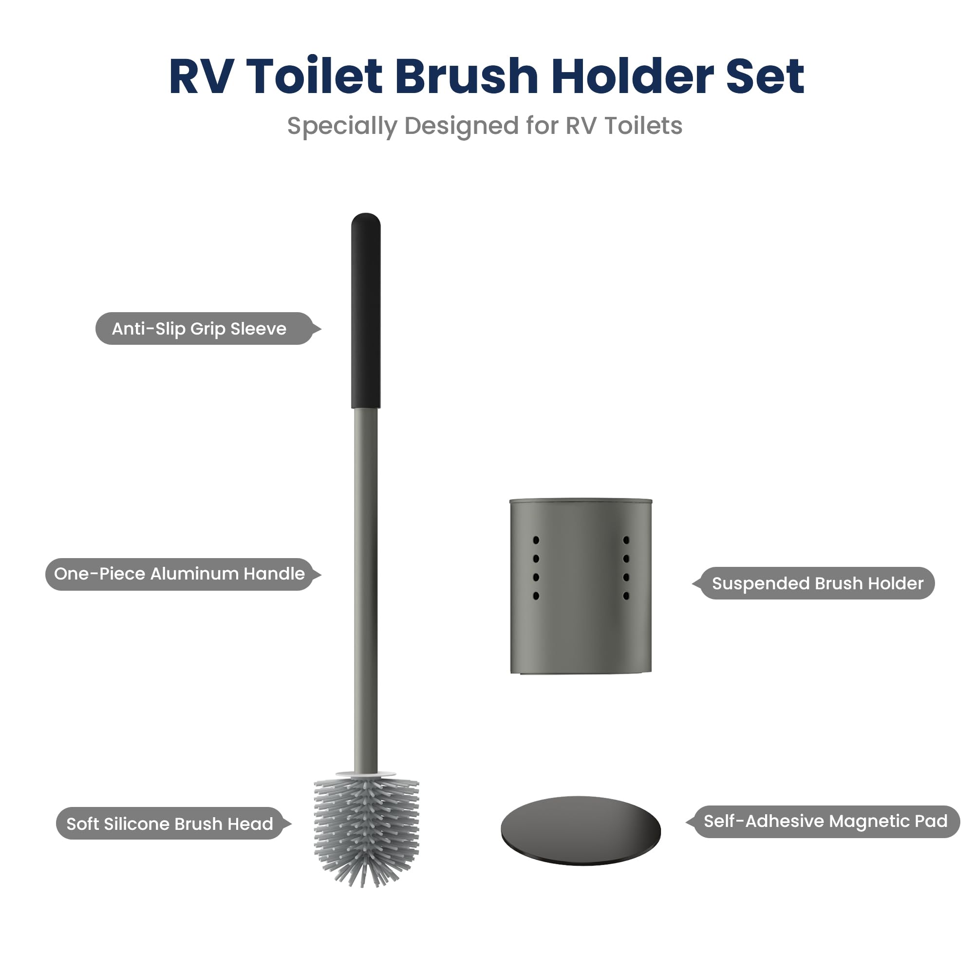 Safoner brush in use cleaning an RV toilet, thorough reach benefit