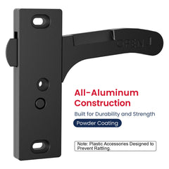 Safoner door frame keeper and outside striker detail for secure screen closure