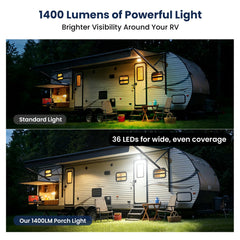 Safoner porch light closeup of 36 dual-color LEDs for clear illumination