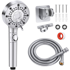 Saidrip front view of shower head and hose showing compact camper fit