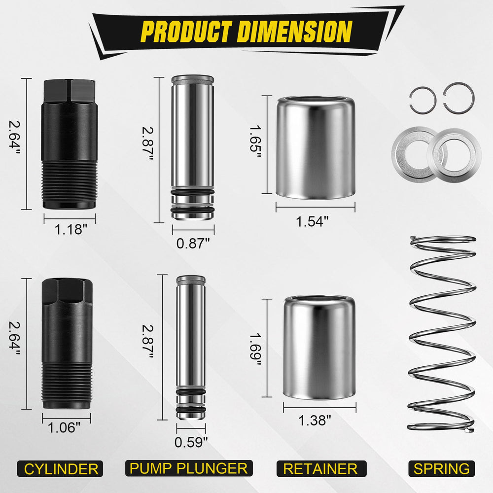 Saillong close-up of large and small pump plungers highlighting durable surface finish and fit