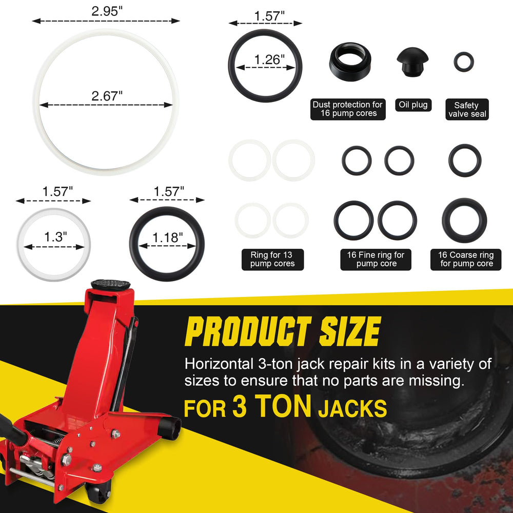 Saillong arranged 17-piece seal kit display showing O-rings and retainers for reliable sealing