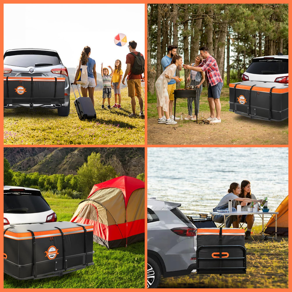 Sailnovo next to suitcases showing 20 cu ft capacity comparison