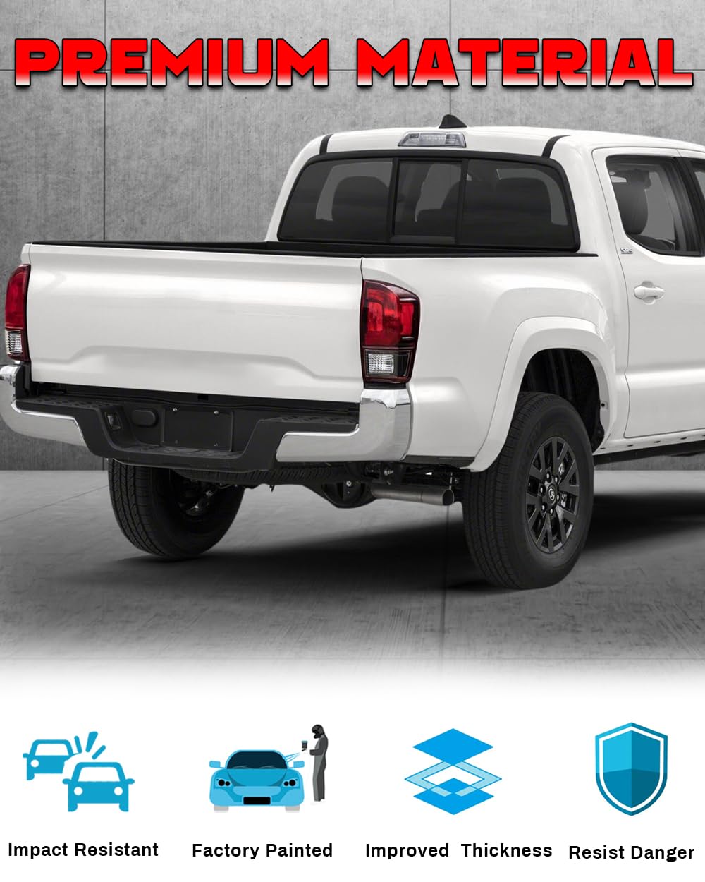 SAIQINGSP rear bumper alignment view showing precise fit and seamless appearance