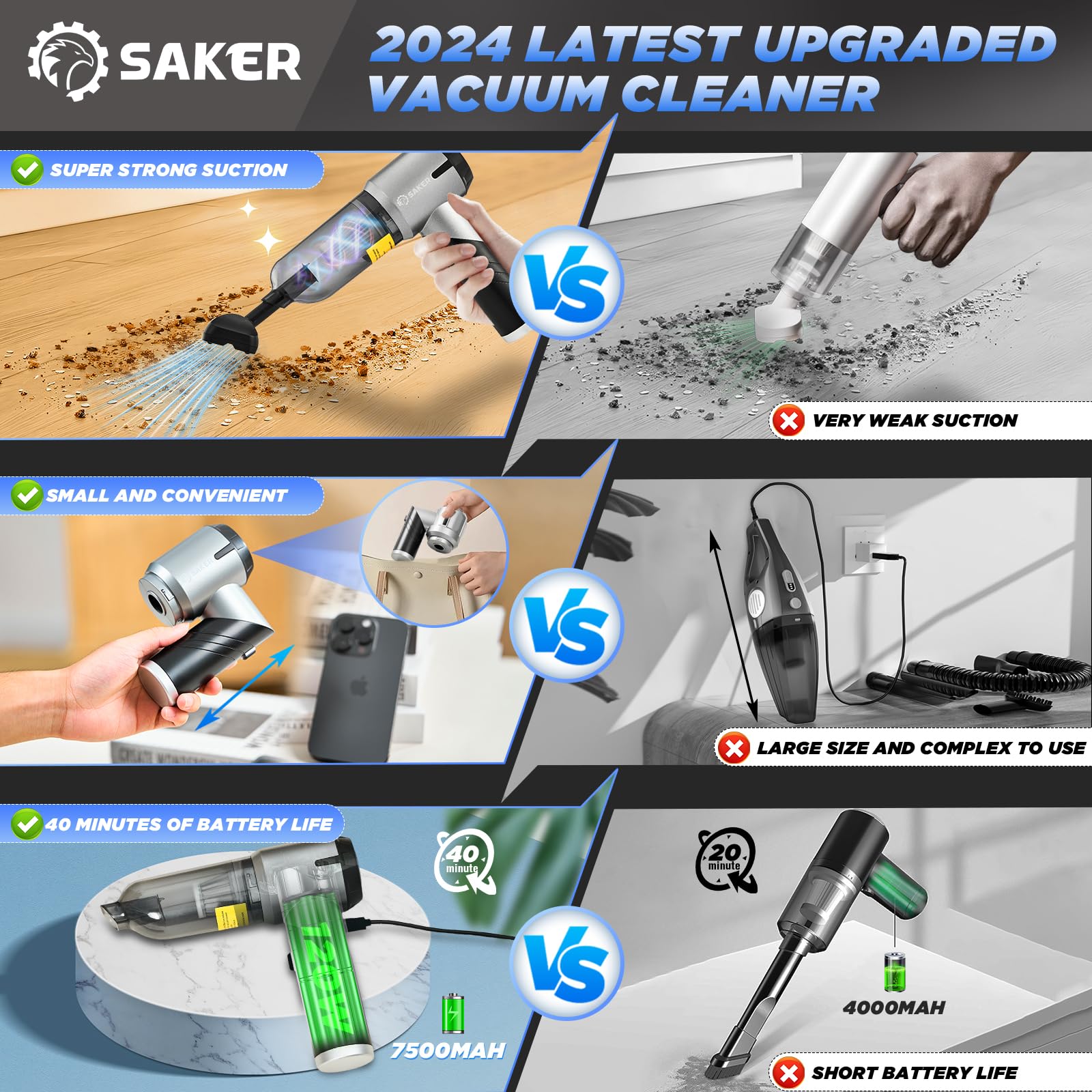 Saker HL132 full accessory set displayed for versatile cleaning tasks