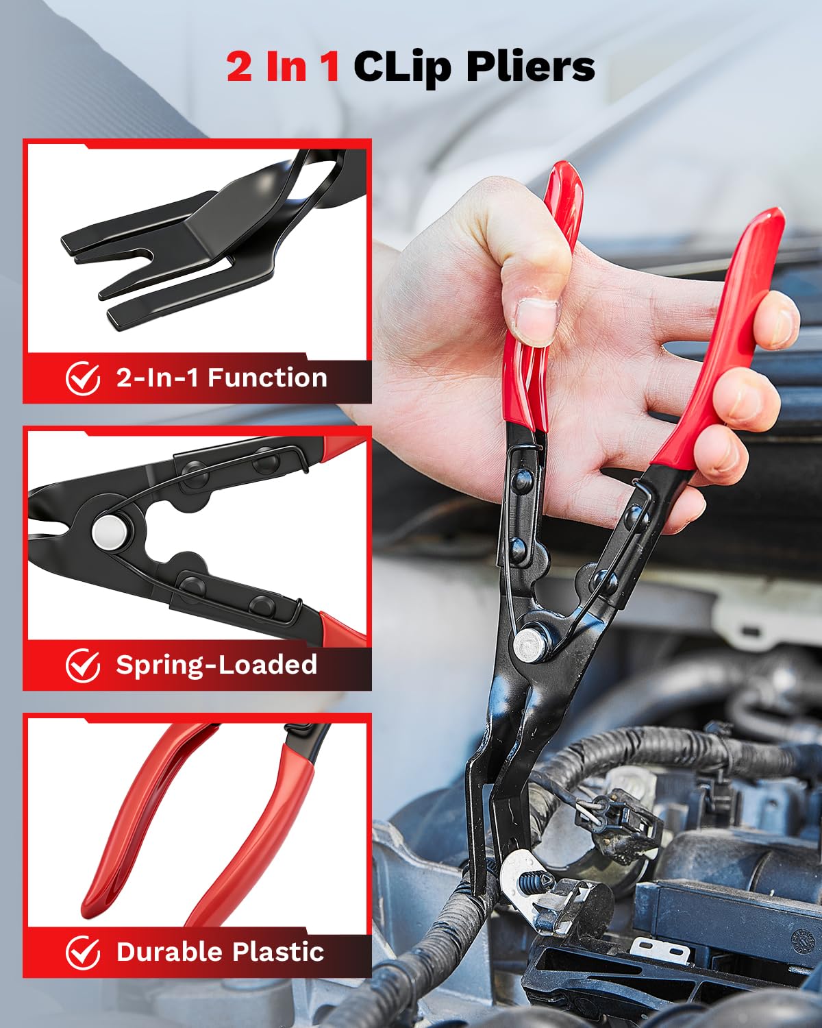 Saker tools in engine bay reaching tight electrical connectors easily