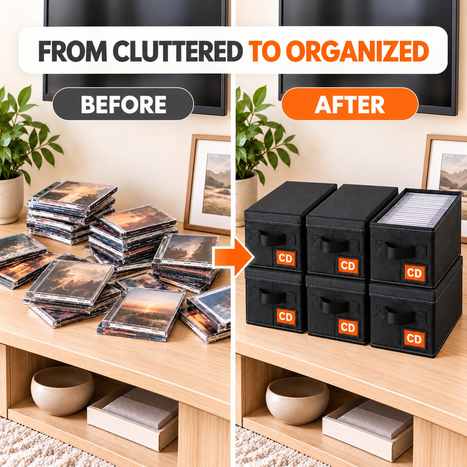 Salajory on a desk holding discs and accessories for tidy workspace benefit