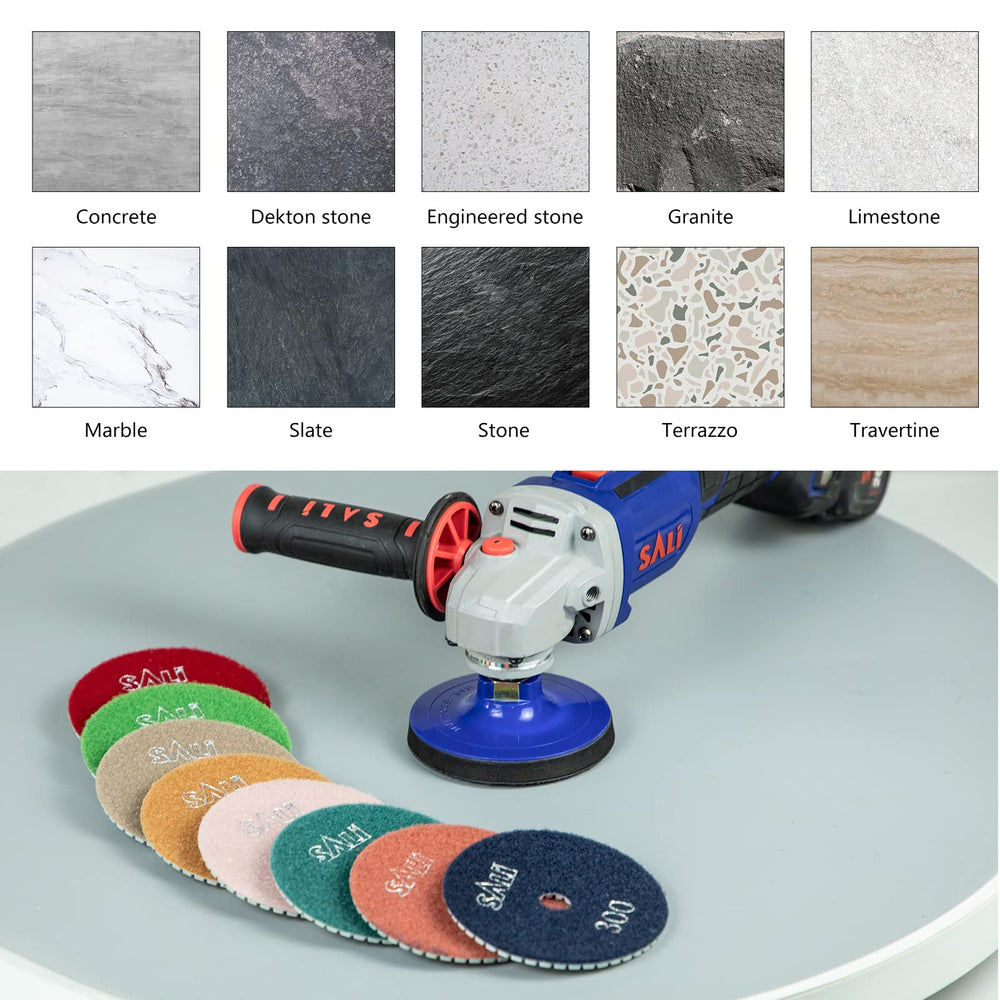 SALI grit texture detail revealing coarse 50-grit surface for aggressive cutting
