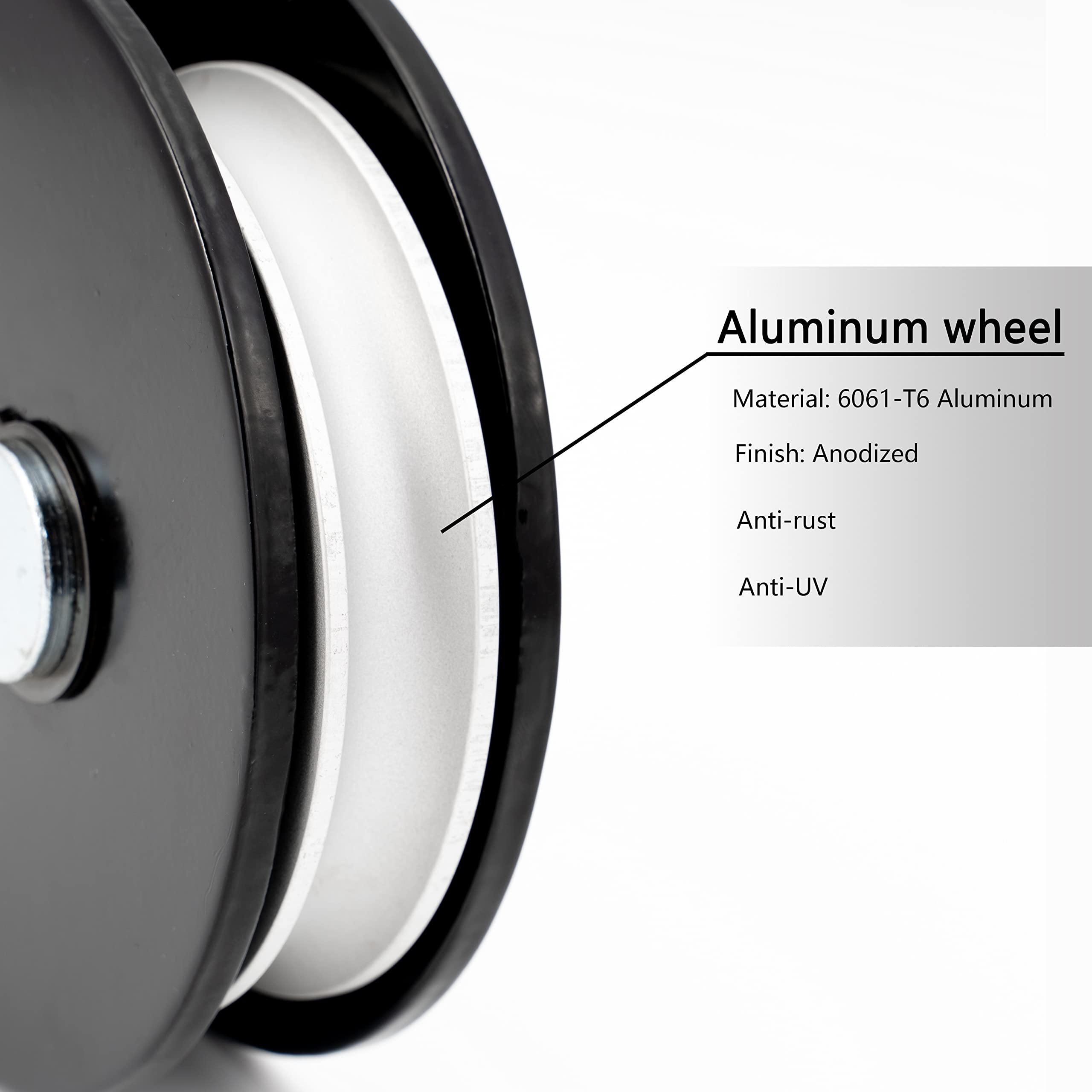 SALMAN closeup of aluminum wheel highlighting smooth surface and rope protection