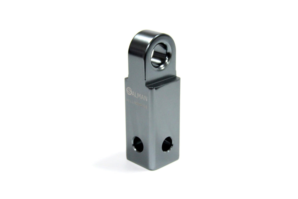 SALMAN hitch beside ruler for scale showing accurate size and quick compatibility check