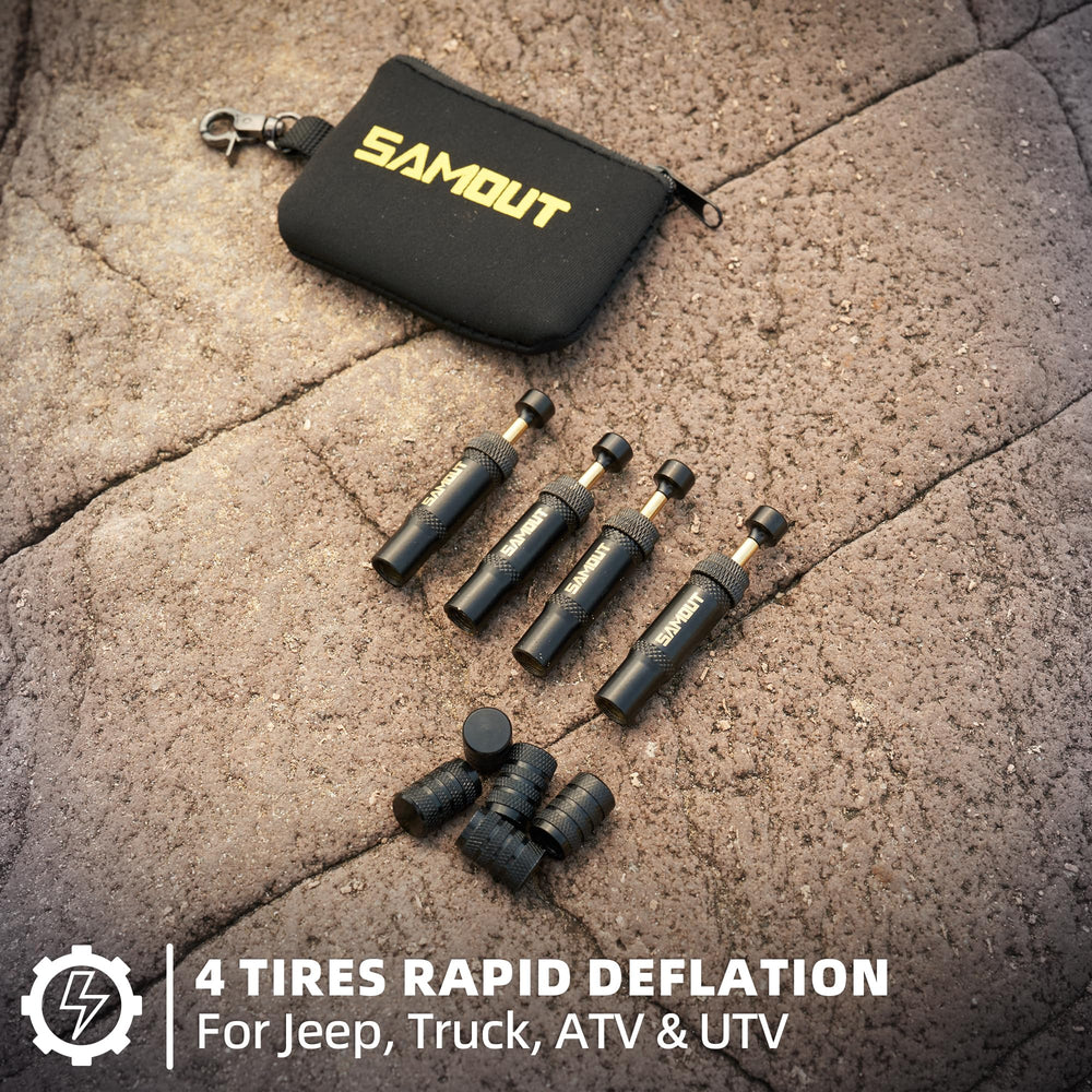 SAMOUT offroad vehicle with deflators installed showing improved traction advantage
