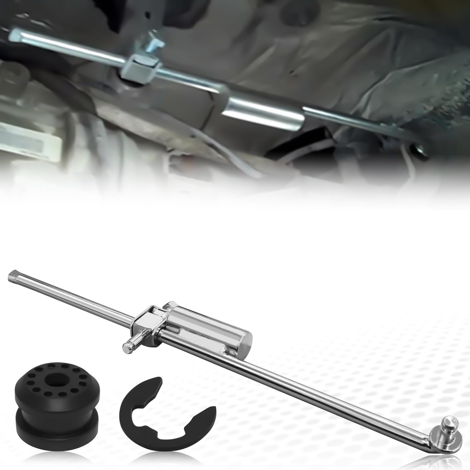 SamWinGear linkage installed under truck demonstrating restored shifter precision