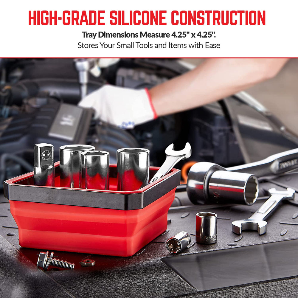 SANDOR expanded blue tray holding bolts demonstrating secure parts containment