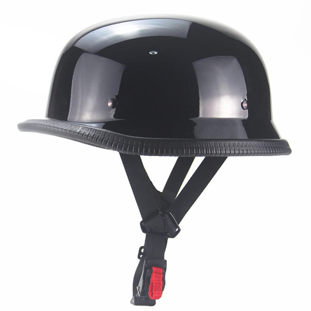 SanQing helmet front view showing bright black finish for classic style