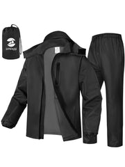 SaphiRose front view of jacket and pants showing full coverage and packability
