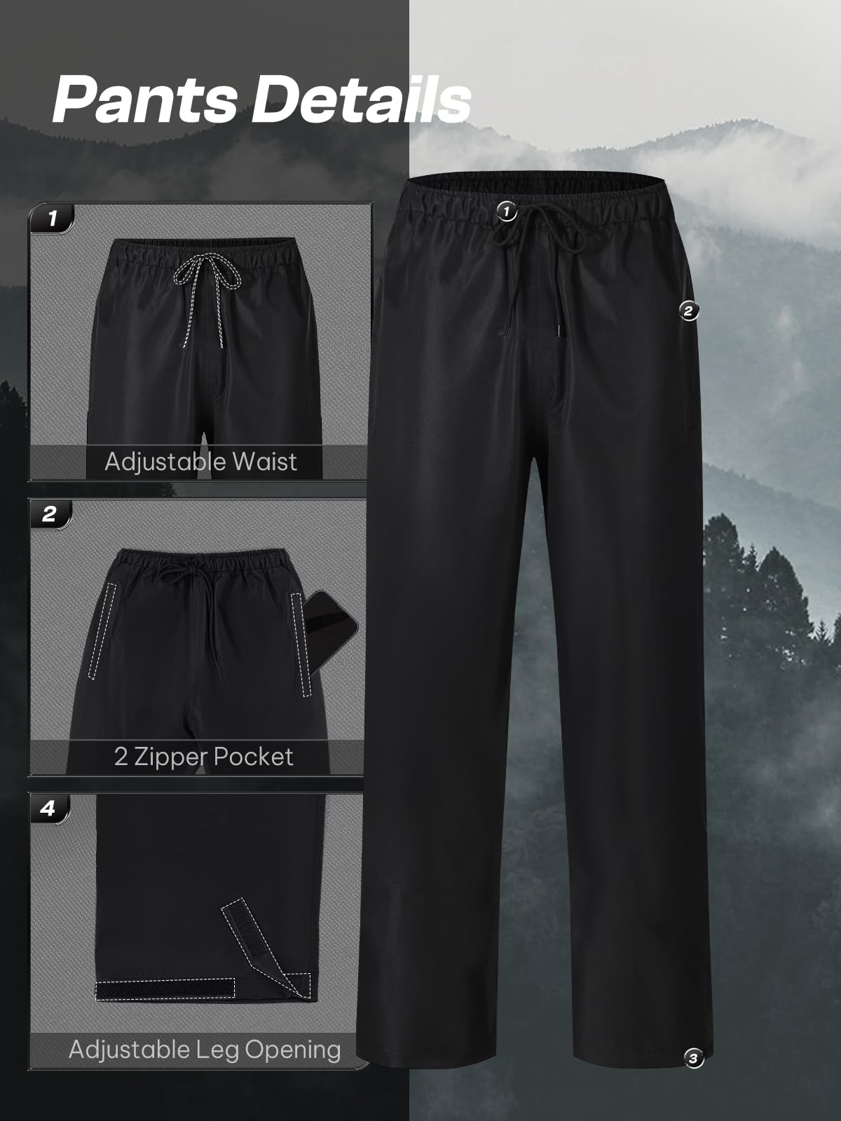 SaphiRose reflective strips on pants enhancing low-light visibility