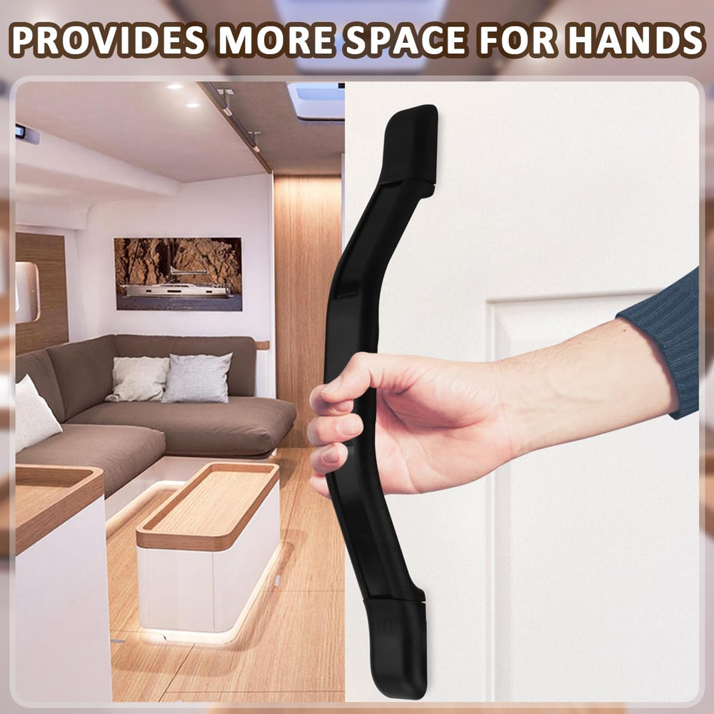 SAQXK in use while stepping into RV demonstrating added stability and safety