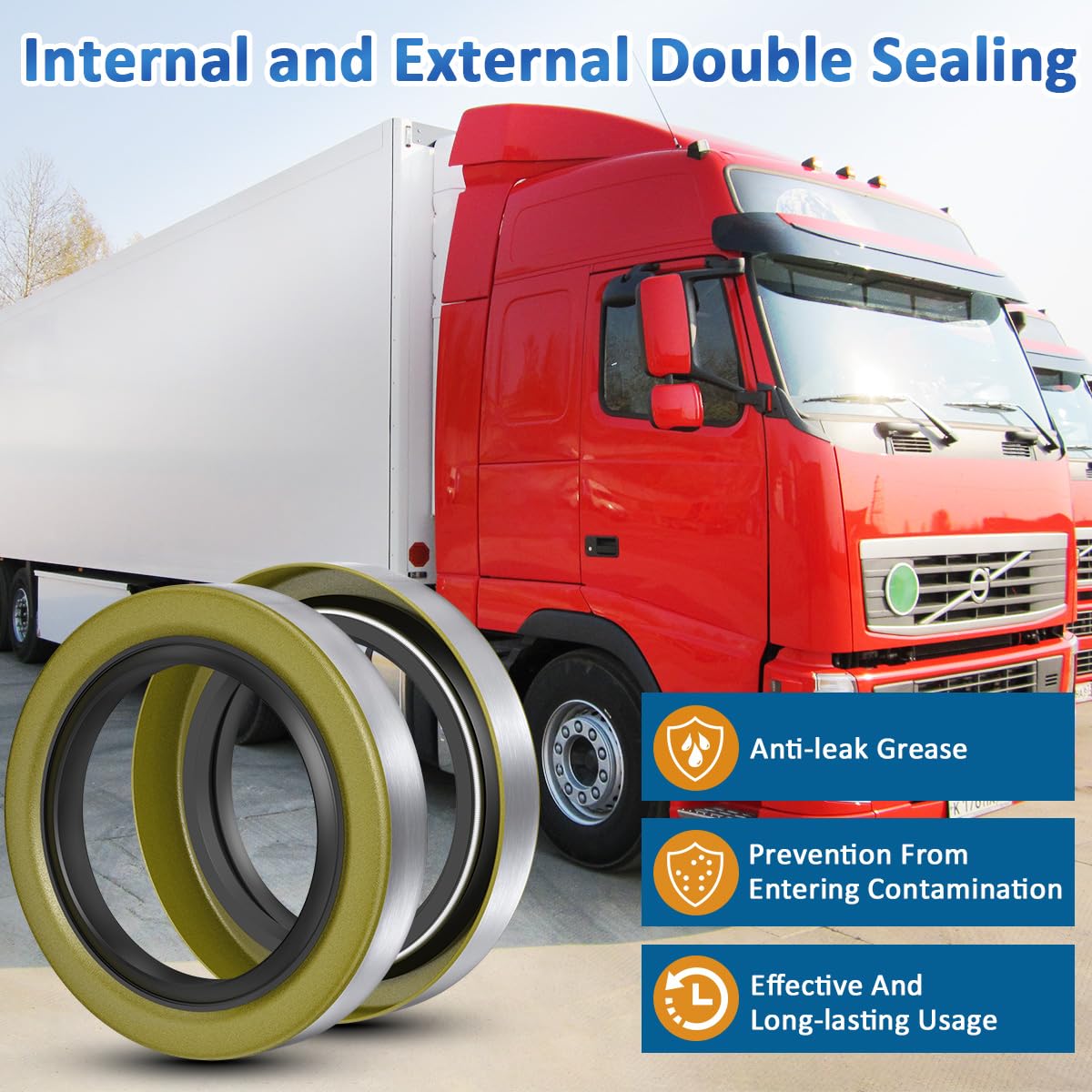 SAQXK lifestyle image of a trailer hub repair using the seals illustrating practical maintenance benefit