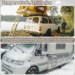 SAQXK mounted on camper door illustrating sturdy support and tidy finish
