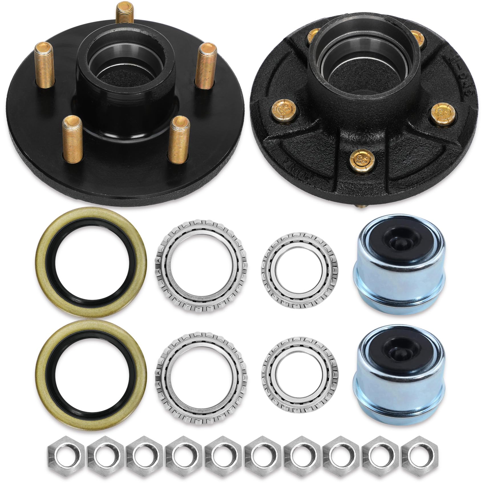 Saree 5-lug hub front view showing bolt pattern and finish for easy fit