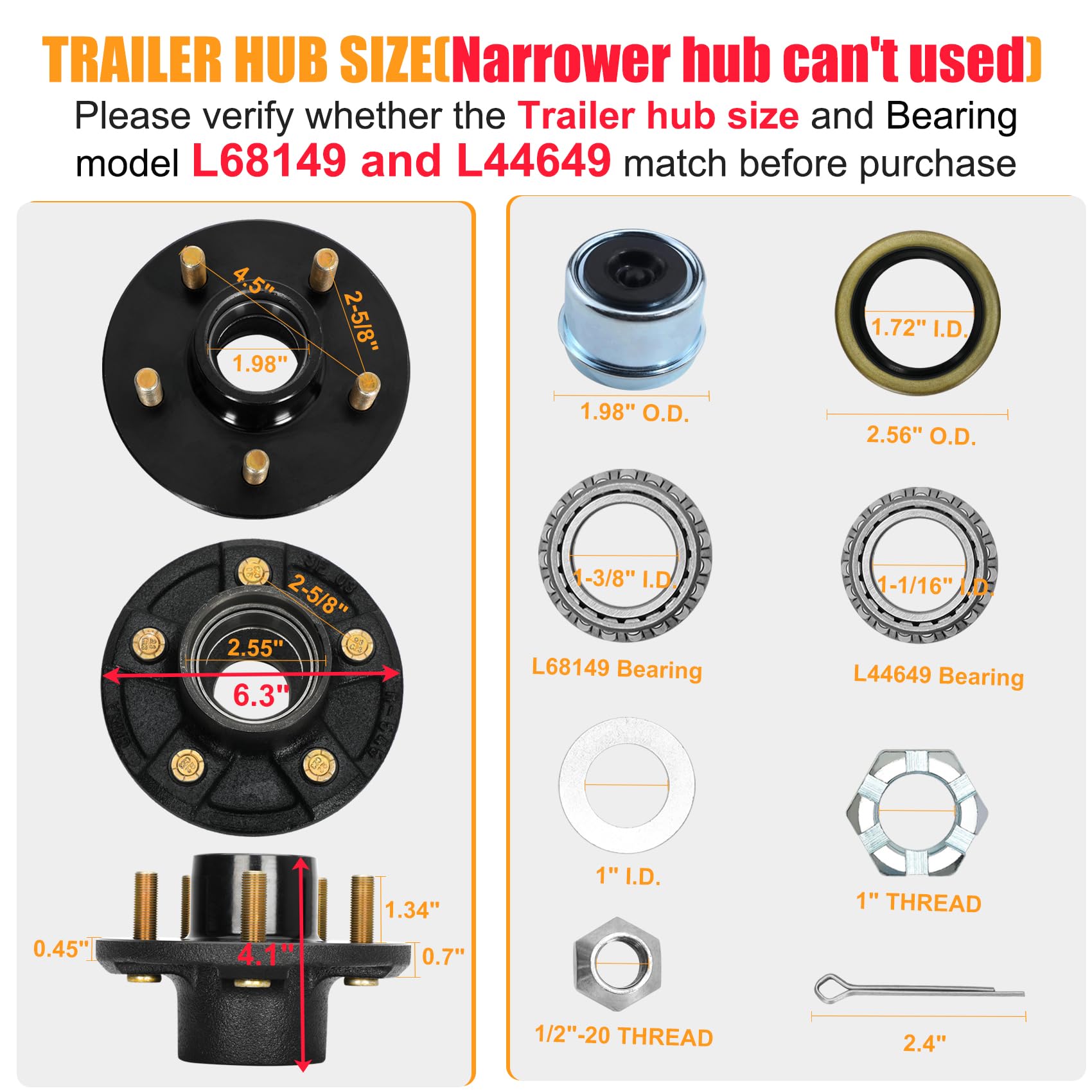 Saree lug nuts and hardware laid out for quick installation and reliability