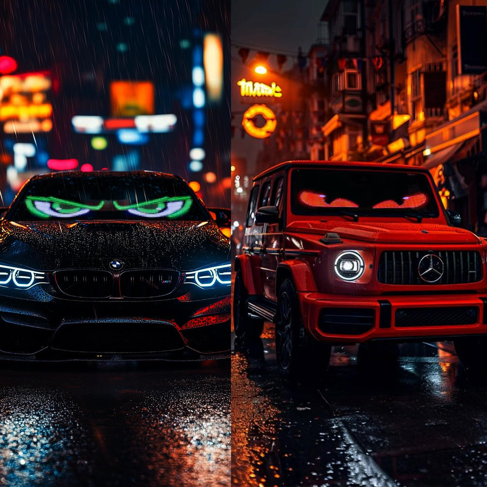 sasecgo in-car night display creating attention-grabbing colorful effects