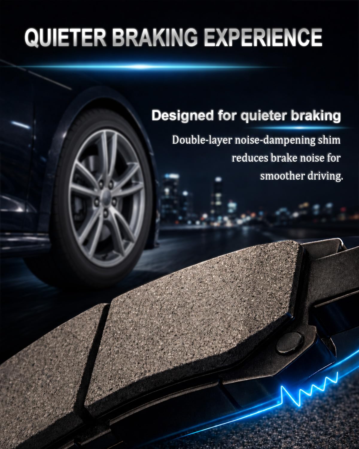 SATISFIED pads installed on rotor showing proper fit and reliable braking benefit